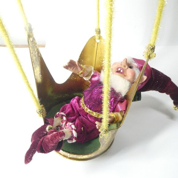 Mark Roberts World’s Fair Balloon Elves Hot Air Balloon Elf AS IS BROKEN FINGER - Picture 7 of 10